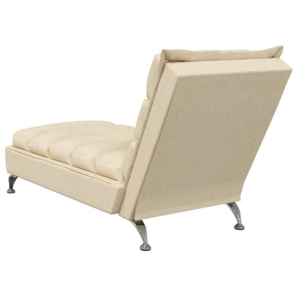 Massage-Chaiselongue mit Kissen Creme Stoff