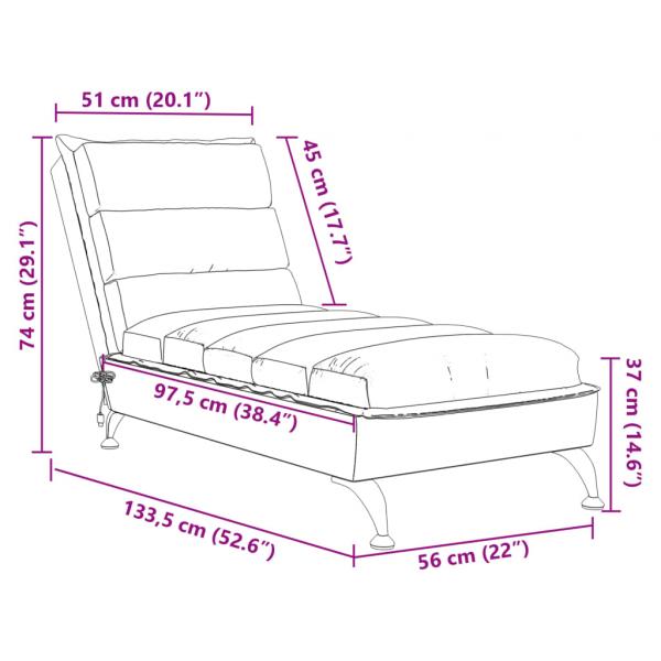 Massage-Chaiselongue mit Kissen Creme Stoff