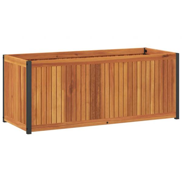 ARDEBO.de - Pflanzkübel 110x45x44 cm Massivholz Akazie und Stahl