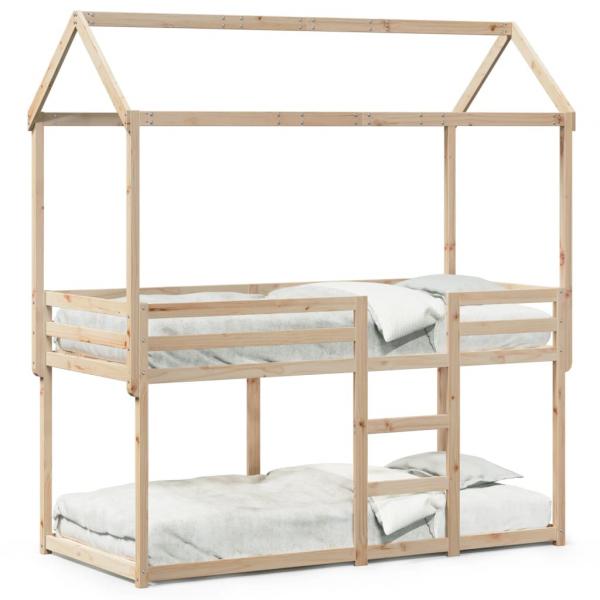 ARDEBO.de - Etagenbett mit Dach 80x200 cm Massivholz Kiefer