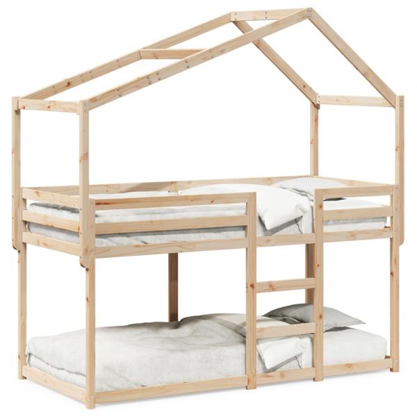 ARDEBO.de - Etagenbett mit Dach 90x190 cm Massivholz Kiefer