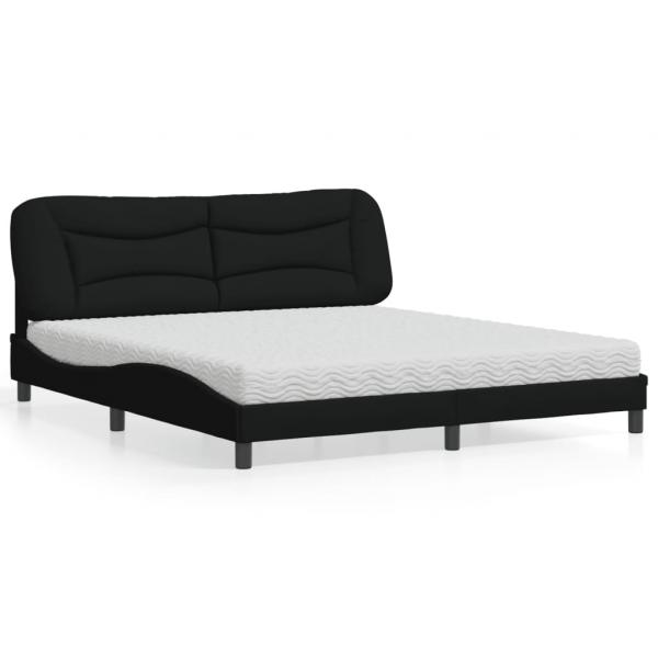 ARDEBO.de - Bett mit Matratze Schwarz 180x200 cm Stoff