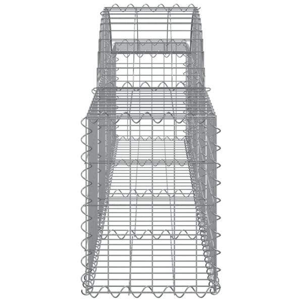 Gabionen mit Hochbogen 15 Stk. 200x30x40/60 cm Verzinktes Eisen