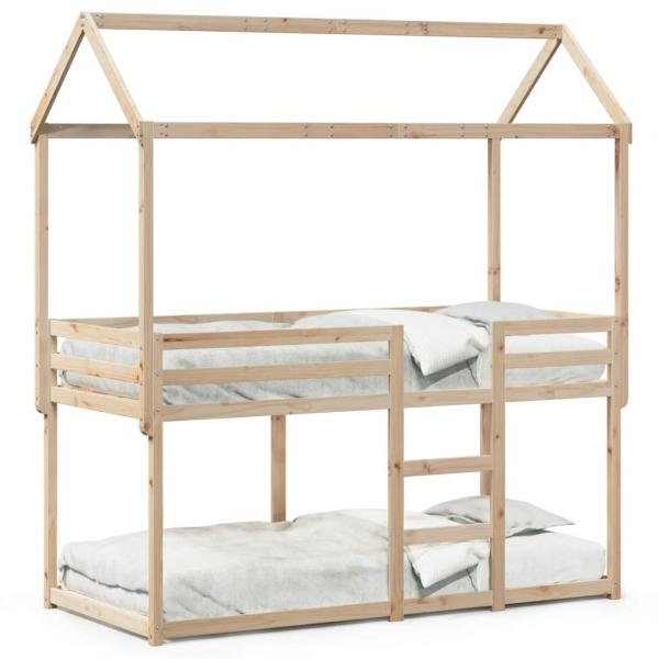 ARDEBO.de - Etagenbett mit Dach 90x200 cm Massivholz Kiefer