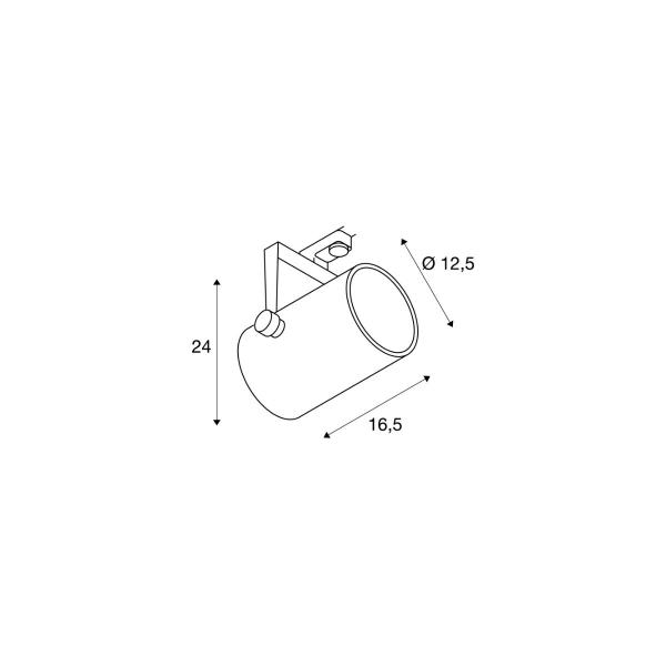 SLV EURO SPOT für Hochvolt-Stromschiene 3Phasen, QPAR111, rund, weiß, max. 75W, inkl. 3Phasen-Adapter (153421)