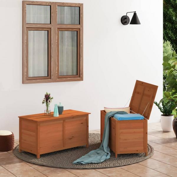 ARDEBO.de - Outdoor-Kissenbox Braun 100x50x56 cm Massivholz Tanne