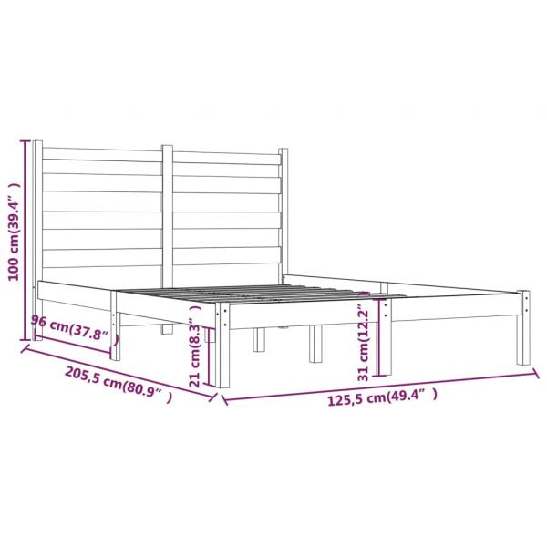 Massivholzbett Schwarz Kiefer 120x200 cm