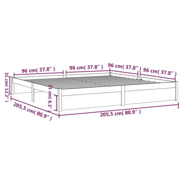 Massivholzbett Weiß 200x200 cm