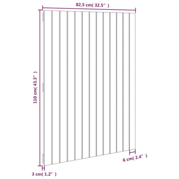 Wand-Kopfteil Grau 82,5x3x110 cm Massivholz Kiefer