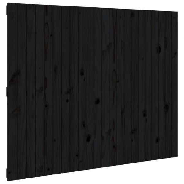 Wand-Kopfteil Schwarz 140x3x110 cm Massivholz Kiefer