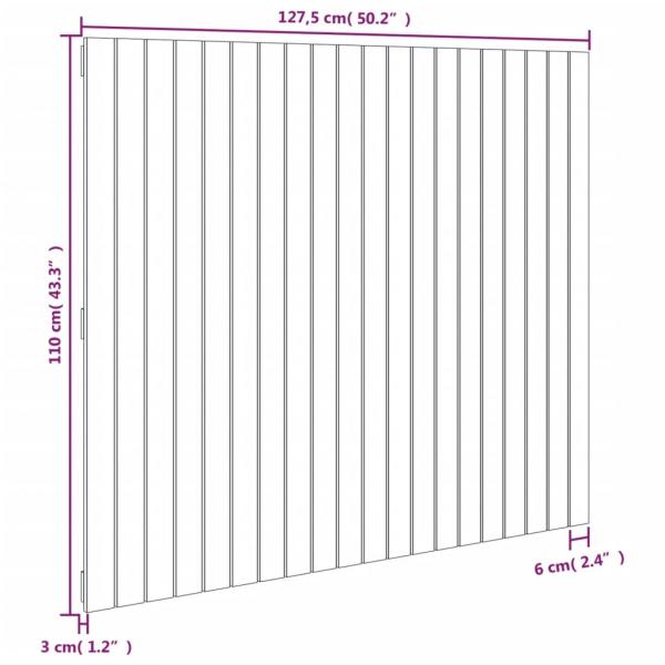 Wand-Kopfteil Honigbraun 127,5x3x110 cm Massivholz Kiefer