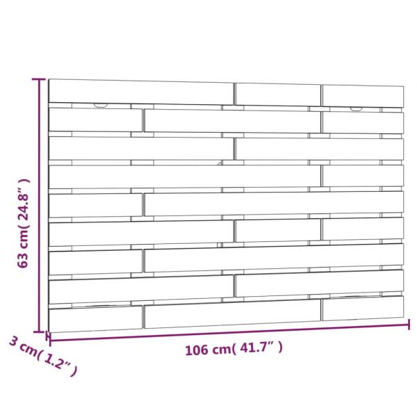 Wand-Kopfteil Grau 106x3x63 cm Massivholz Kiefer