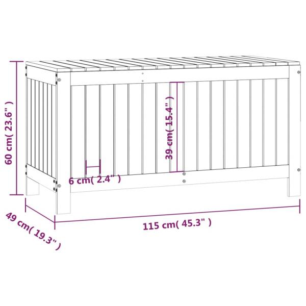 Gartentruhe Grau 115x49x60 cm Massivholz Kiefer