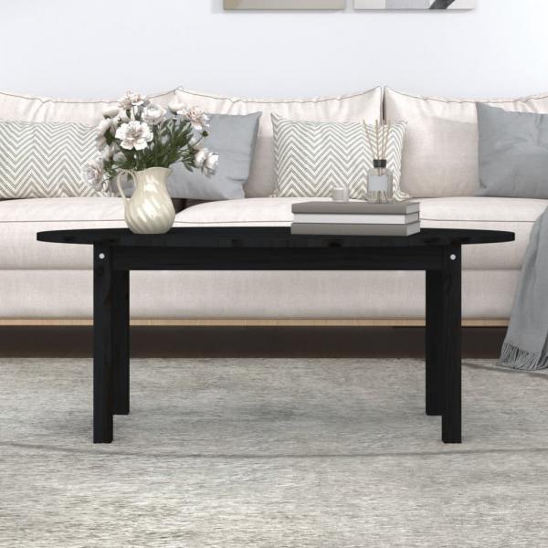 Couchtisch Schwarz 110x55x45 cm Massivholz Kiefer