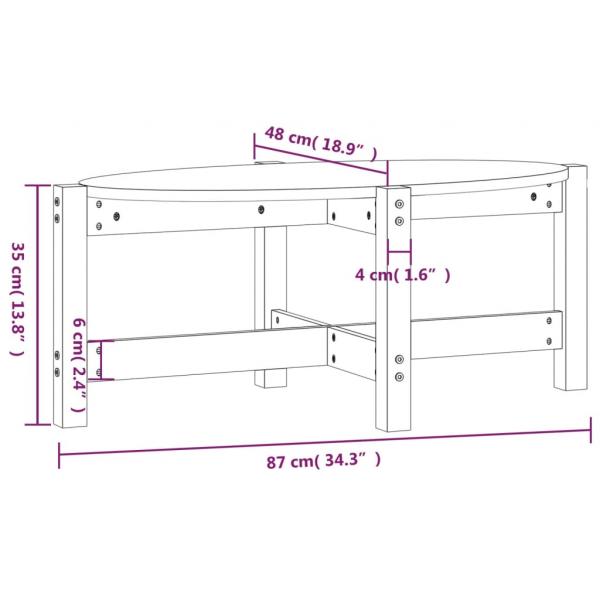 Couchtisch Schwarz 87x48x35 cm Massivholz Kiefer