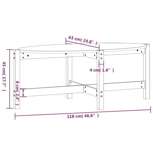 Couchtisch Grau 118x63x45 cm Massivholz Kiefer