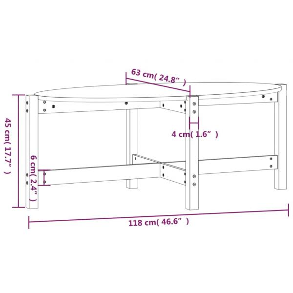 Couchtisch Schwarz 118x63x45 cm Massivholz Kiefer