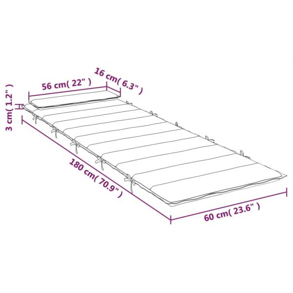 Sonnenliegen-Auflage Creme 180x60x3 cm Oxford-Gewebe