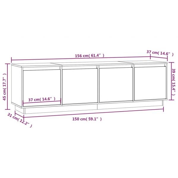 TV-Schrank 156x37x45 cm Massivholz Kiefer