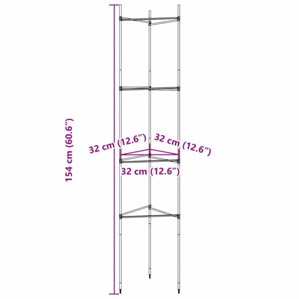 Tomatenkäfige 6 Stk. 154 cm Stahl und PP