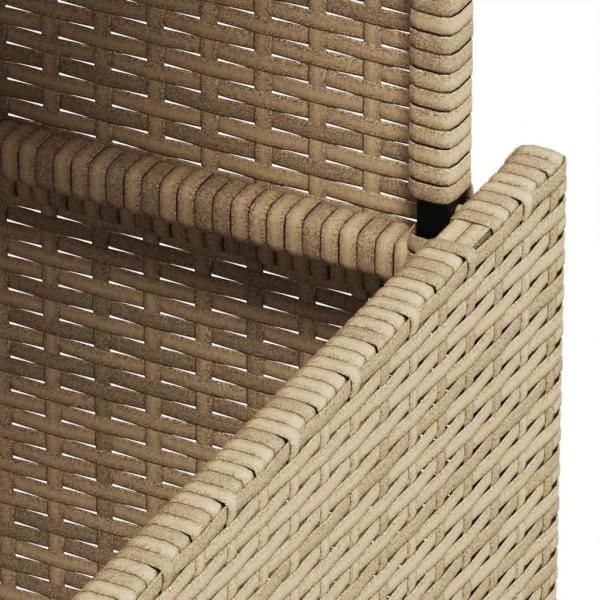 Gartentisch mit Glasplatte Beige 100x55x73 cm Poly Rattan