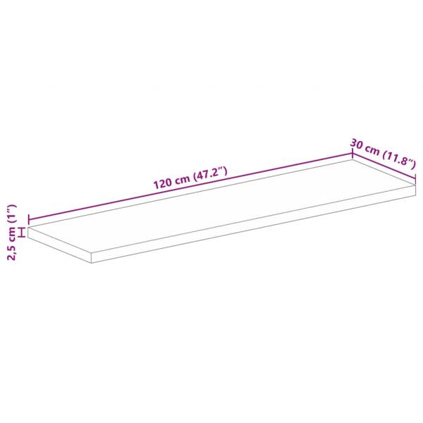 Tischplatte 120x30x2,5 cm Rechteckig Altholz Massiv