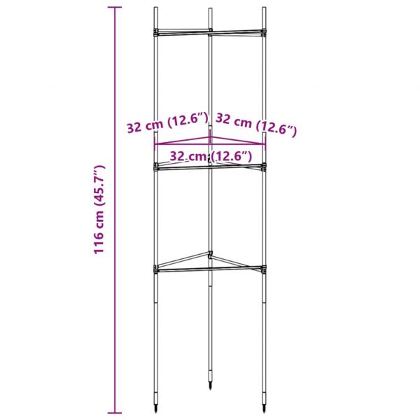 Tomatenkäfige 4 Stk. 116 cm Stahl und PP