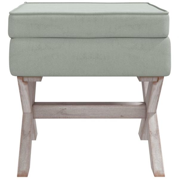 Hocker mit Stauraum Hellgrau 45x45x49 cm Samt