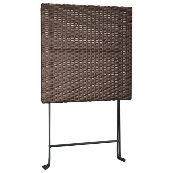 3-tlg. Bistro-Set Klappbar Braun Poly Rattan