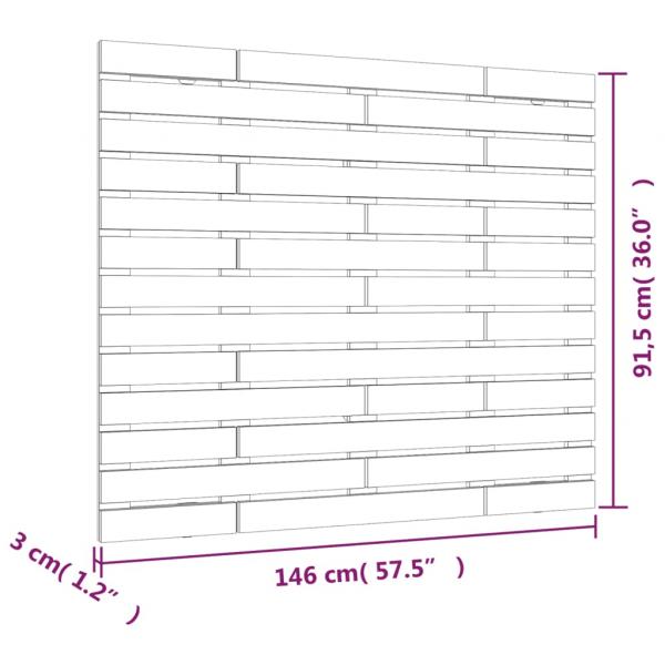 Wand-Kopfteil Honigbraun 146x3x91,5 cm Massivholz Kiefer