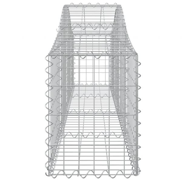 Gabione mit Hochbogen 200x30x40/60 cm Verzinktes Eisen