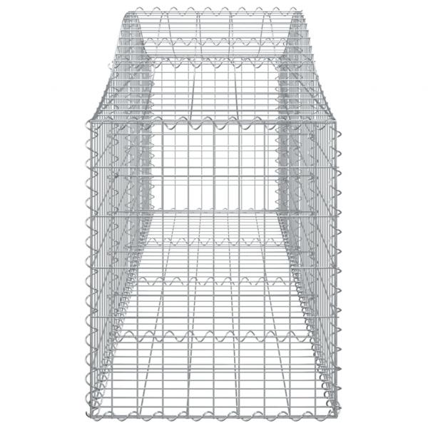 Gabione mit Hochbogen 200x50x60/80 cm Verzinktes Eisen