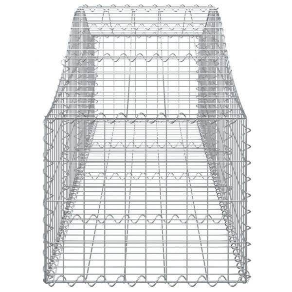 Gabione mit Hochbogen 200x50x40/60 cm Verzinktes Eisen