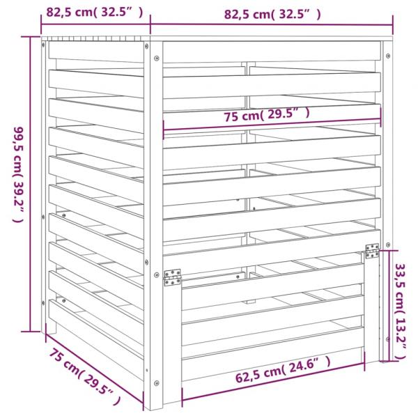 Komposter 82,5x82,5x99,5 cm Massivholz Douglasie