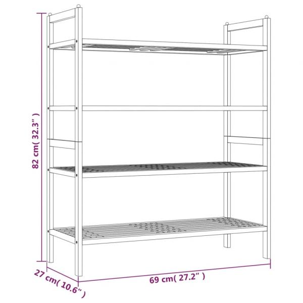 Schuhregale 2 Stk. 69x27x41 cm Massivholz Nussbaum