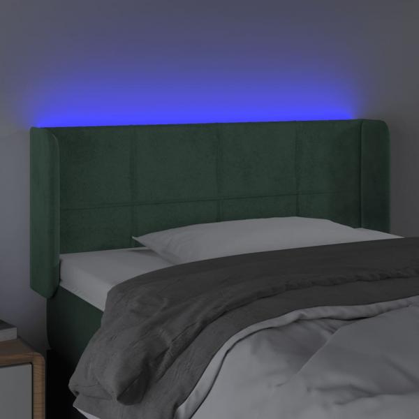 LED Kopfteil Dunkelgrün 83x16x78/88 cm Samt