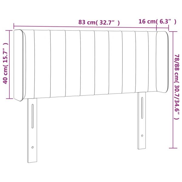 LED Kopfteil Dunkelgrün 83x16x78/88 cm Samt