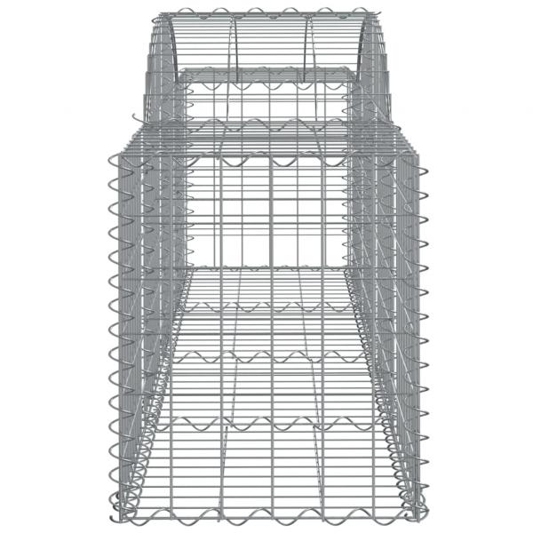 Gabionen mit Hochbogen 40 Stk. 200x50x60/80 cm Verzinktes Eisen