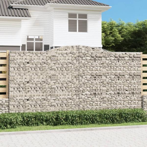 ARDEBO.de - Gabionen mit Hochbogen 7 Stk. 400x50x200/220cm Verzinktes Eisen