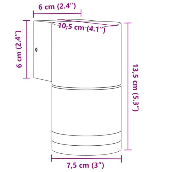 Außenwandleuchten 2 Stk. Schwarz Aluminiumdruckguss