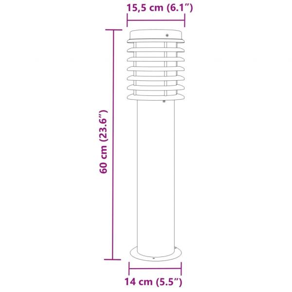 Wegeleuchte Schwarz 60 cm Edelstahl