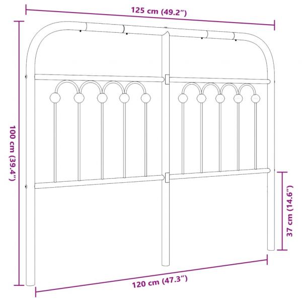 Kopfteil Metall Schwarz 120 cm