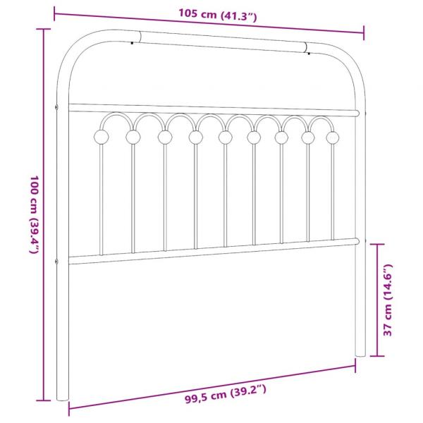 Kopfteil Metall Weiß 100 cm