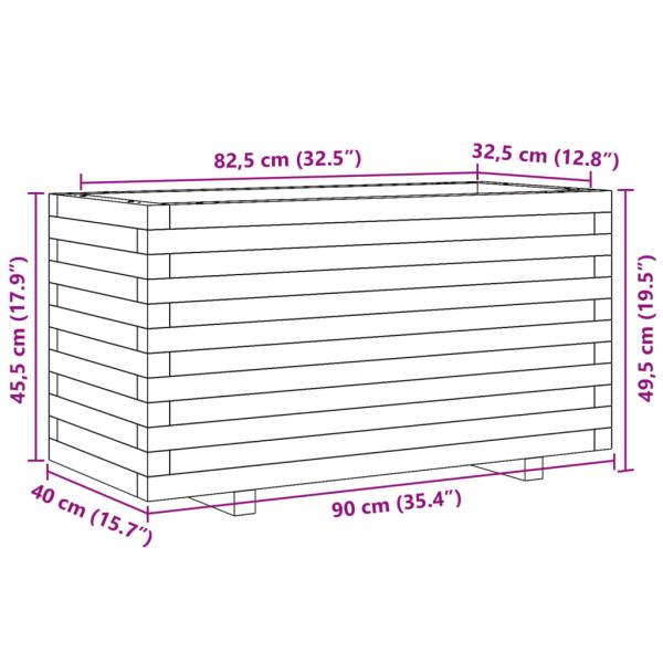 Pflanzkübel Wachsbraun 90x40x49,5 cm Massivholz Kiefer