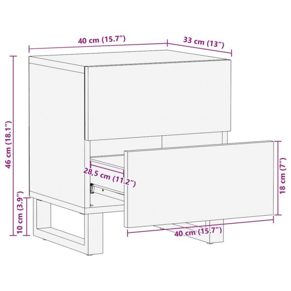 Nachttische 2 Stk. 40x34x46 cm Massivholz Akazie