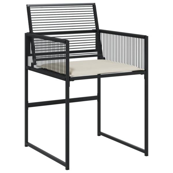 11-tlg. Garten-Essgruppe mit Kissen Schwarz Poly Rattan