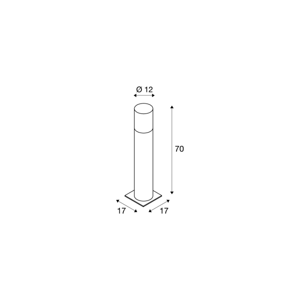 SLV LISENNE POLE 70 Outdoor Standleuchte, E27, grau, IP54 (1000666)