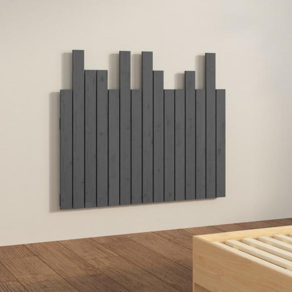 Wand-Kopfteil Grau 95,5x3x80 cm Massivholz Kiefer