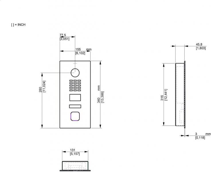 DoorBird D2101V IP Video Türsprechanlage V4A mit eKey sLine Fingerprint, Edelstahl (204501)