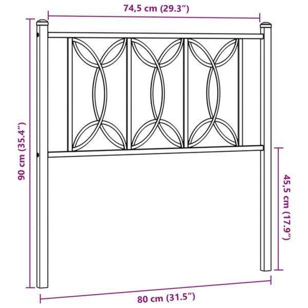 Kopfteil Metall Schwarz 75 cm